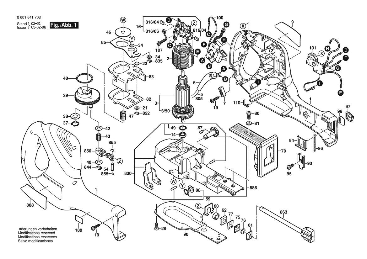 601641739 Bosch Reciprocating Saw Parts Diagram