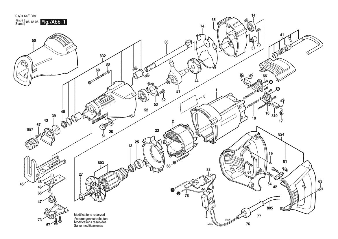 6.02E+70 Bosch Reciprocating Saw Parts Diagram