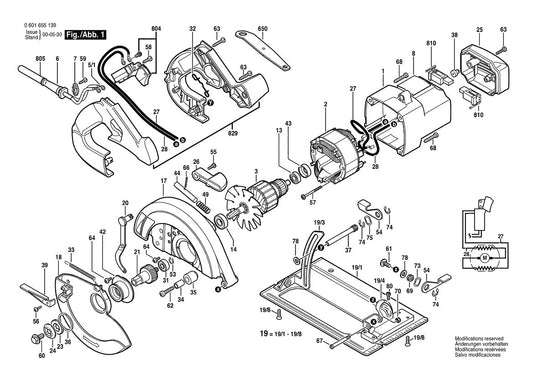 B5600 (0601655169) Bosch 7-1/4" Bosch Circular Saw Parts Diagram