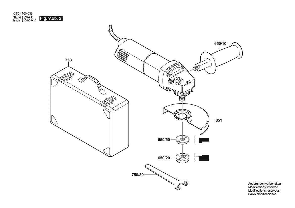 1700A (0601700039) Bosch 4-1 Bosch Grinder Parts Diagram