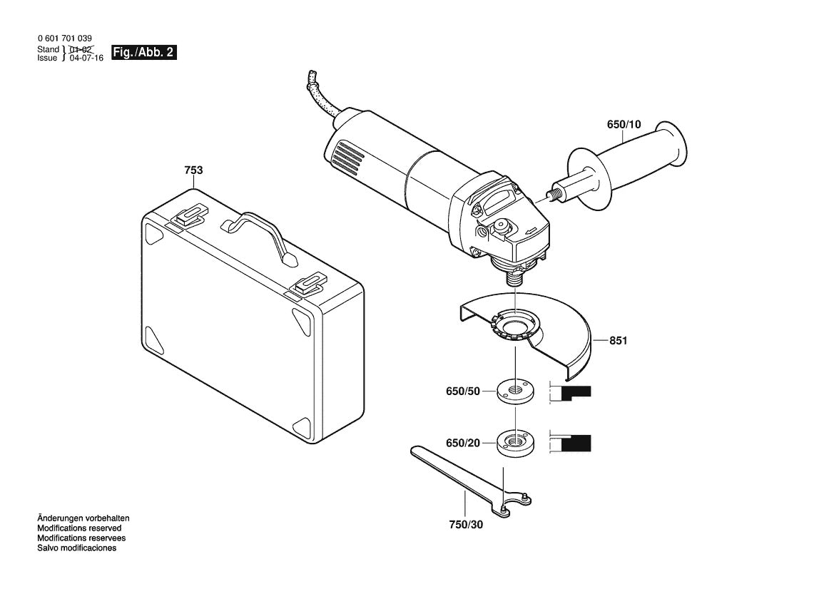 601701039 Bosch Grinder Parts Diagram
