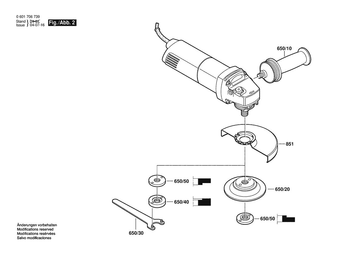 601706739 Bosch Grinder Parts Diagram