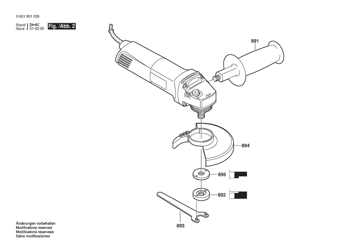 601801039 Bosch Grinder Parts Diagram