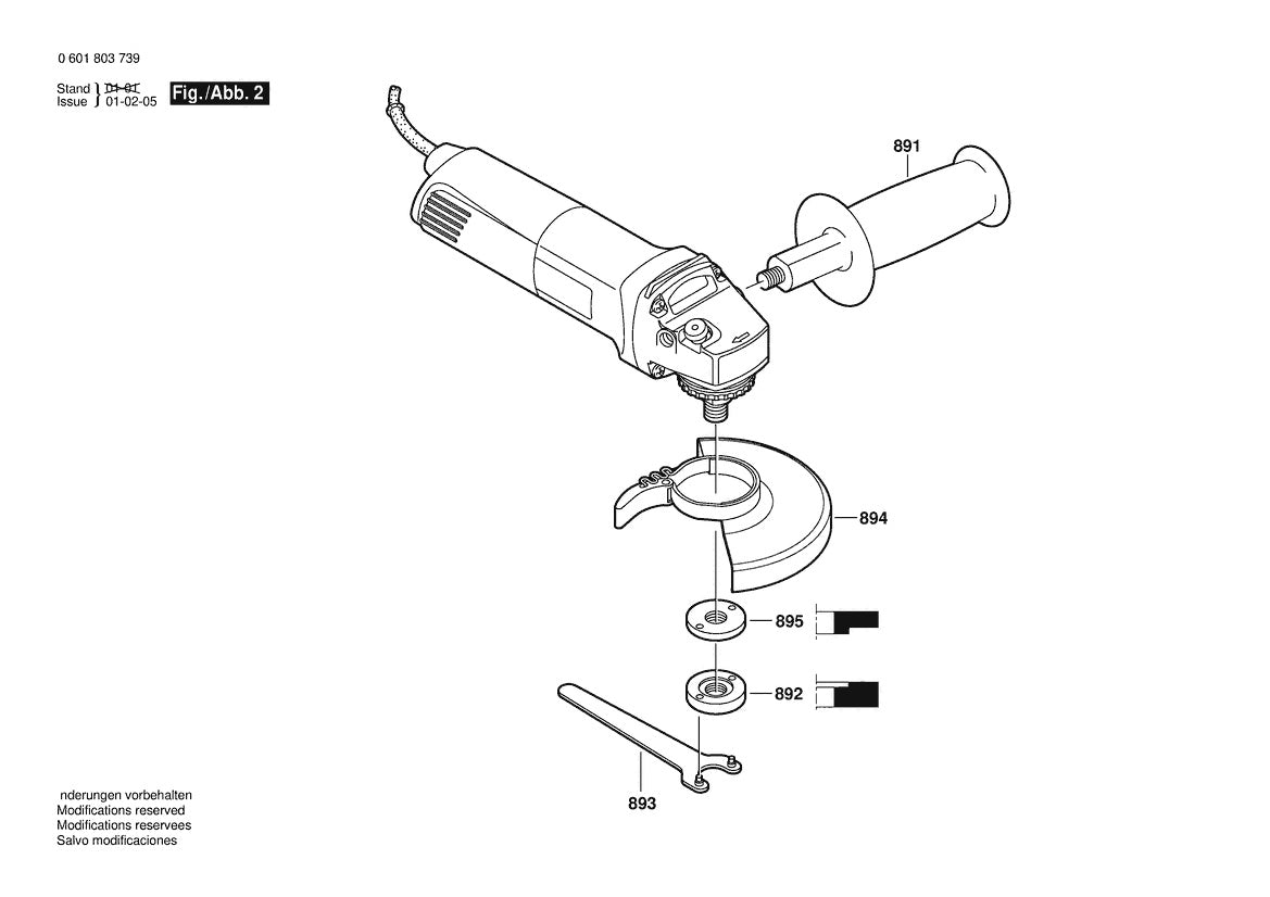 601803739 Bosch Grinder Parts Diagram