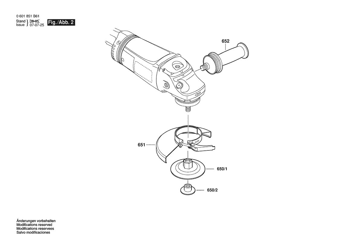 0601851B61 Bosch Grinder Parts Diagram