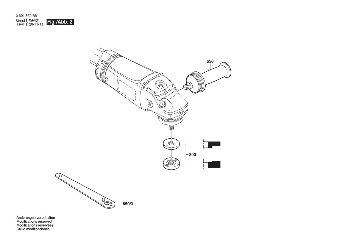 0601852B61 Bosch Grinder Parts Diagram