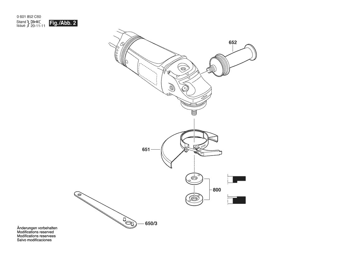 0601852C60 Bosch Grinder Parts Diagram
