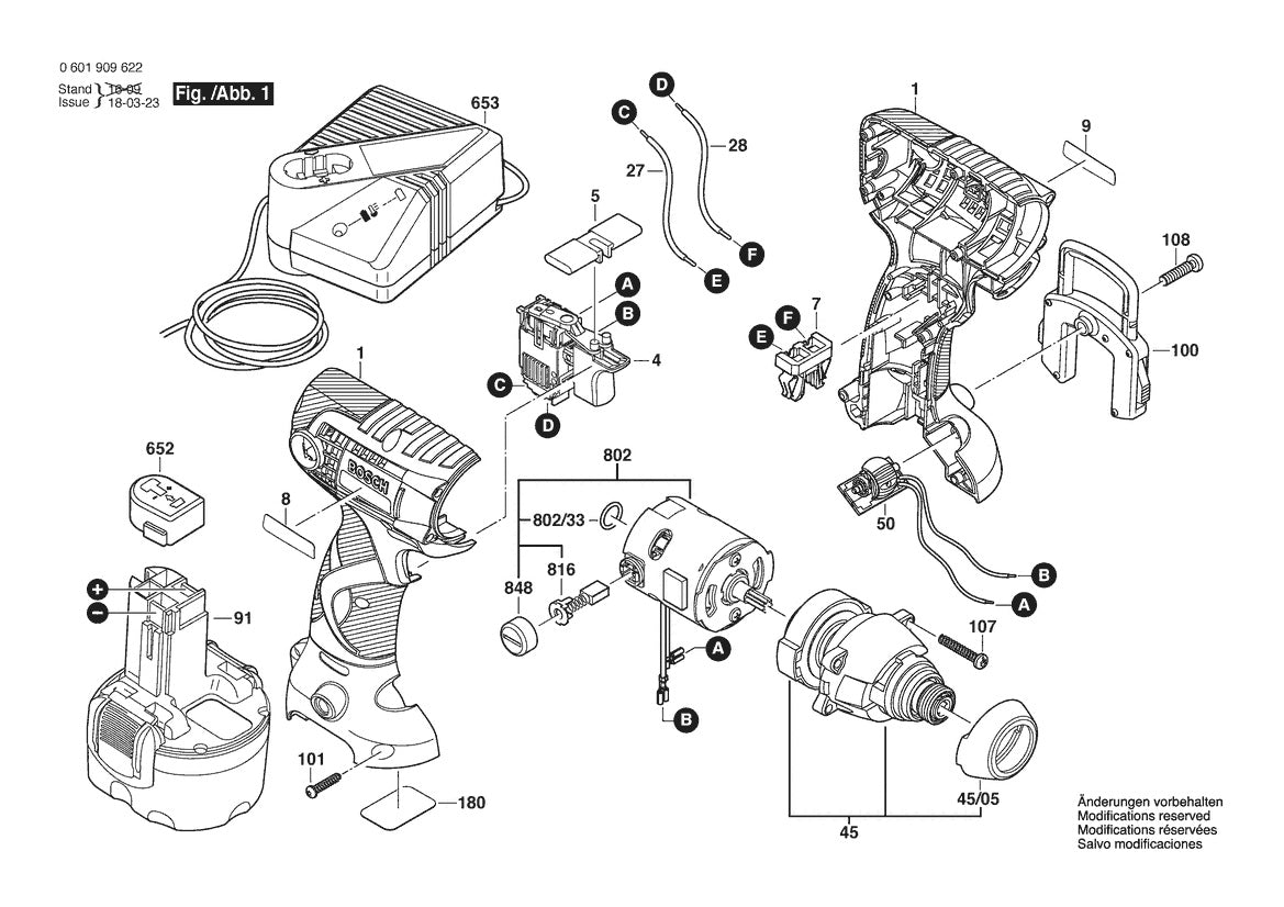 601909622 Bosch Impact Driver Parts Diagram