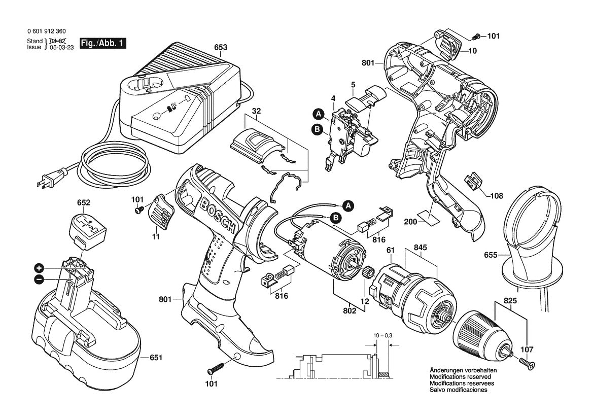 601912360 Bosch Cordless Drill Parts Diagram