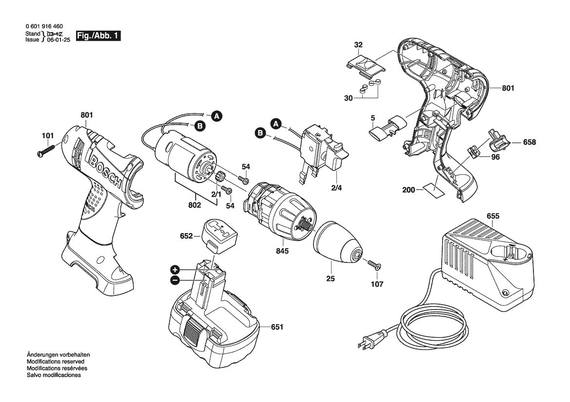 601916470 Bosch Cordless Drill Parts Diagram