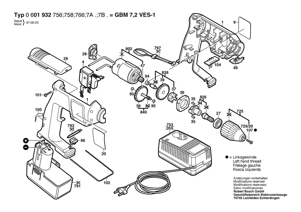 06019327A5 Bosch Cordless Drill Parts Diagram