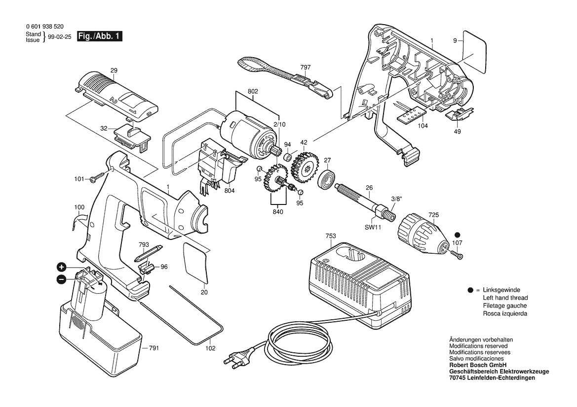 06019385B5 Bosch Cordless Drill Parts Diagram