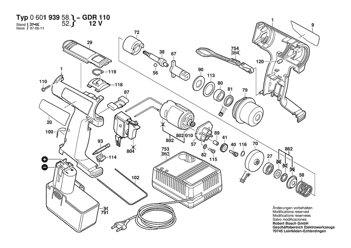 601939584 Bosch Impact Wrench Parts Diagram