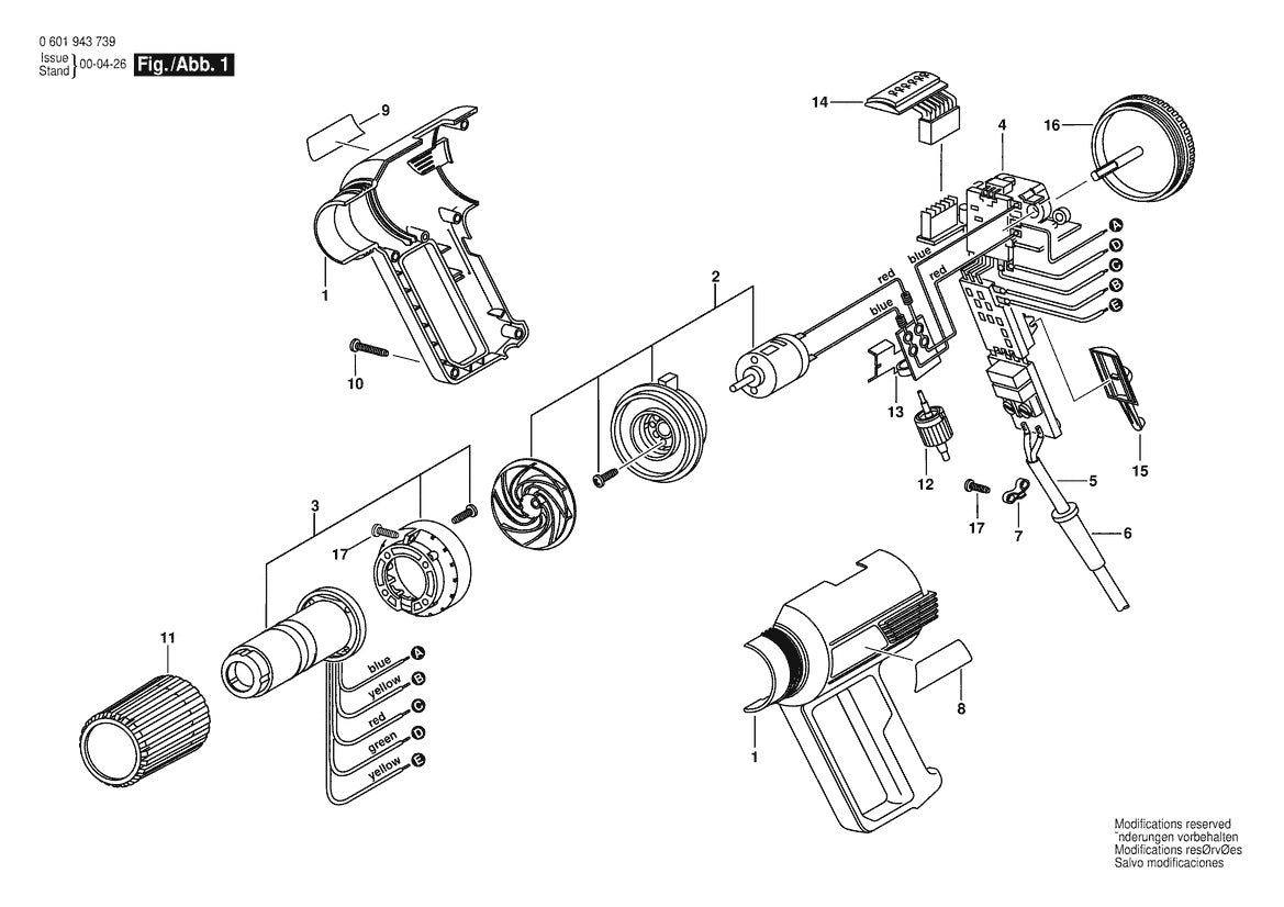 601943739 Bosch Heat Gun Parts Diagram