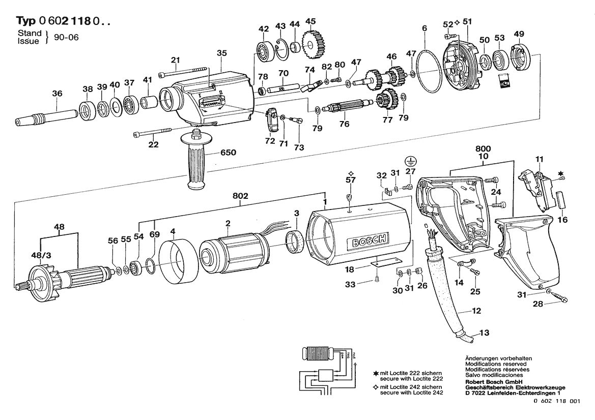 0602118001 Bosch High Frequency Drill Bosch Electric Drill Parts Diagram