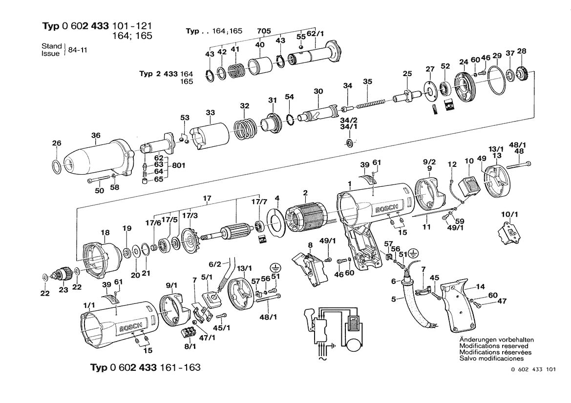 0602433114 Bosch Hf-Impact Wrench Bosch Impact Wrench Parts Diagram