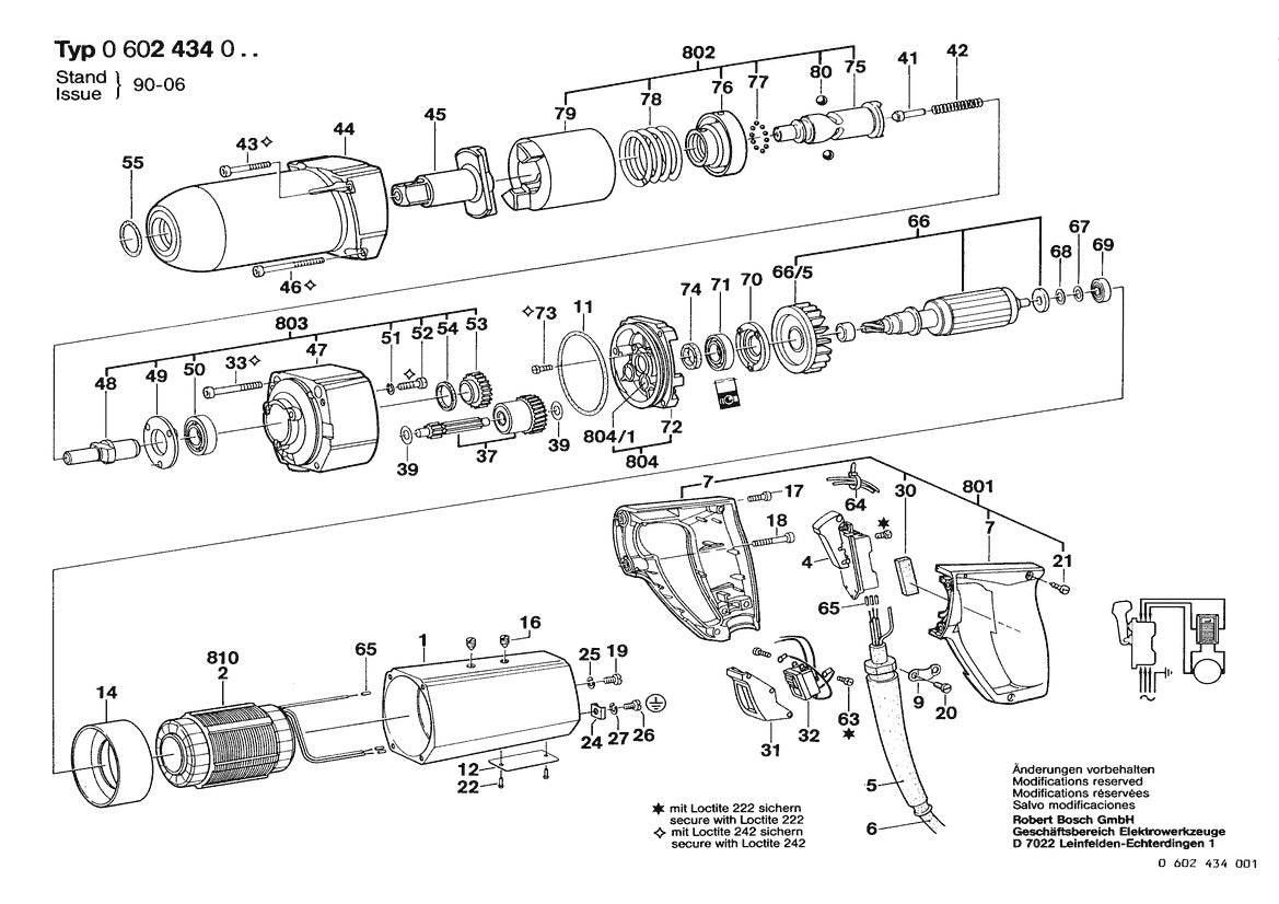 0602434001 Bosch Hf-Impact Wrench Bosch Impact Wrench Parts Diagram