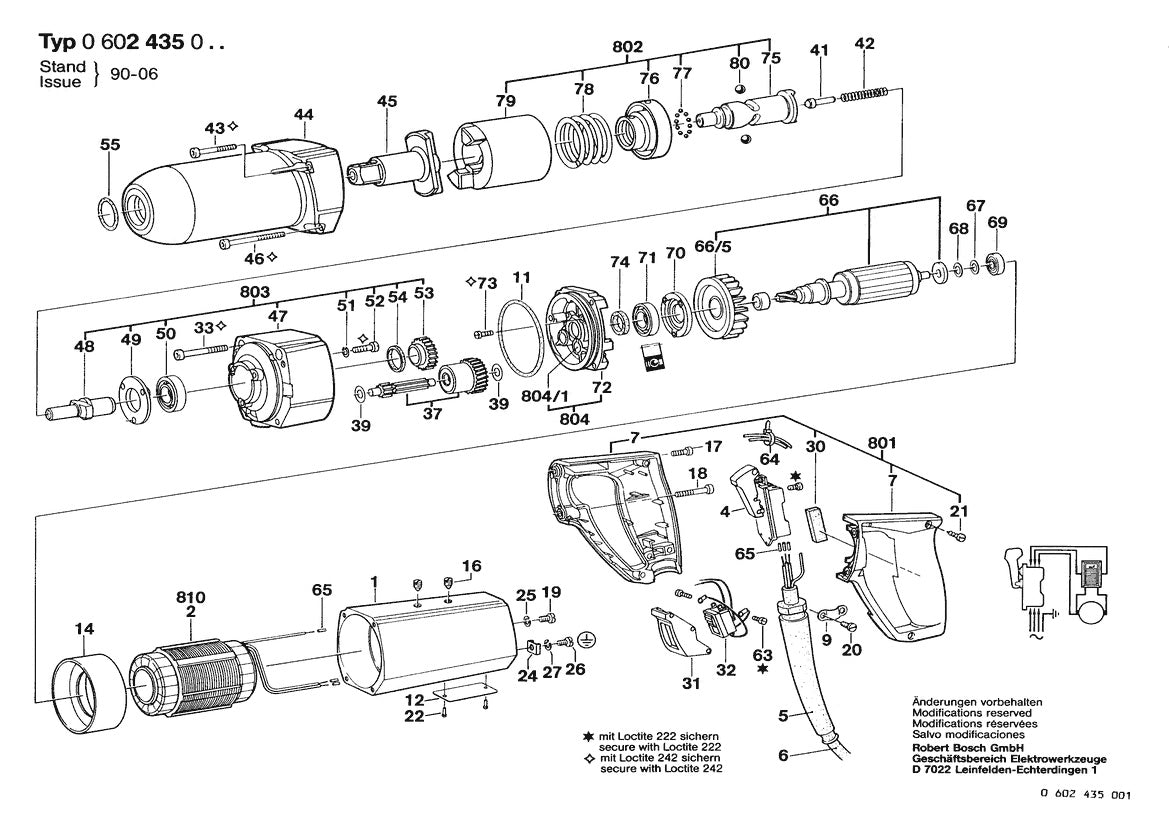 0602435001 Bosch Impact Wrench Bosch Impact Wrench Parts Diagram