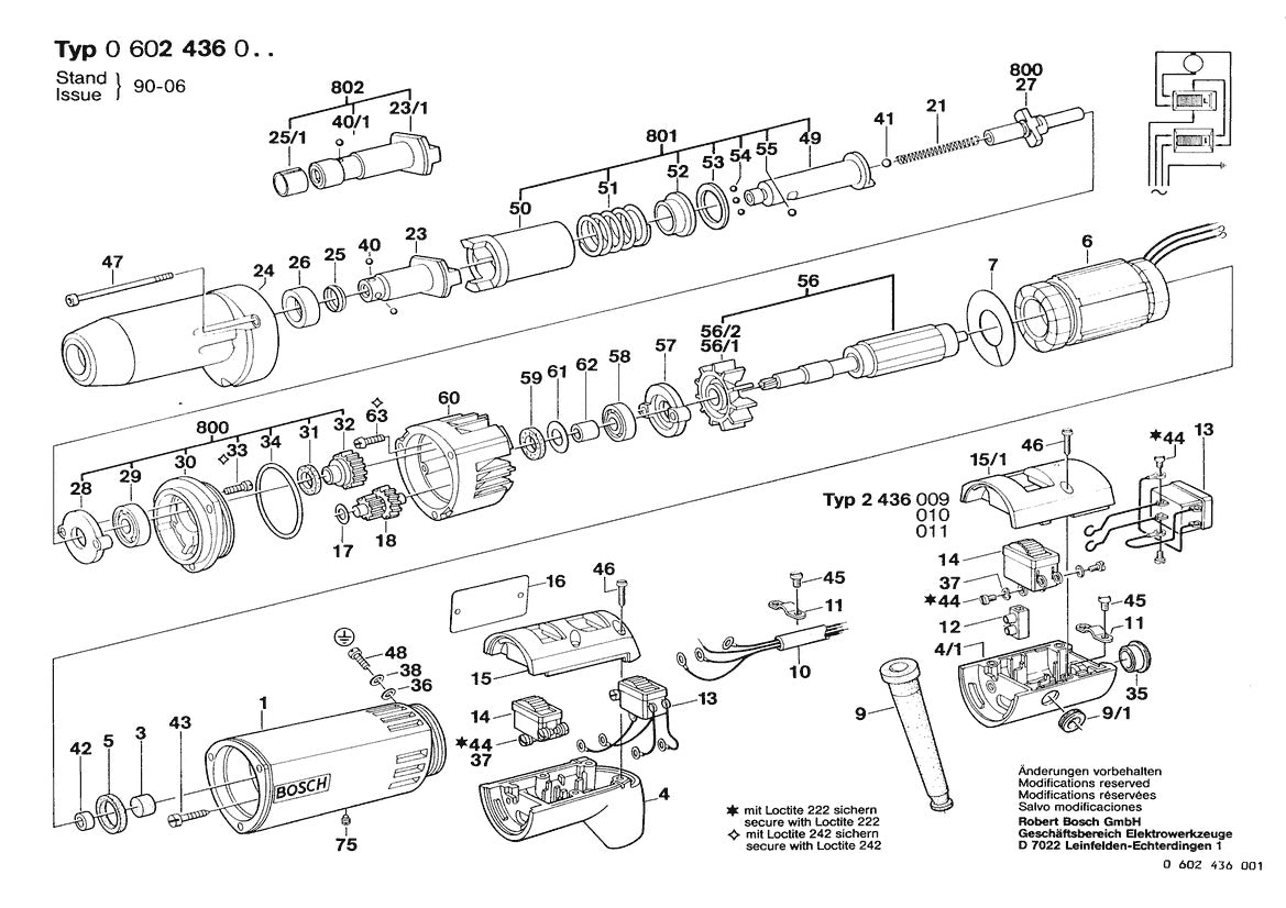 0602436008 Bosch Hf-Impact Wrench Bosch Impact Wrench Parts Diagram