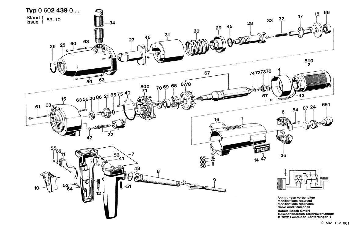 0602439001 Bosch Impact Wrench Bosch Impact Wrench Parts Diagram