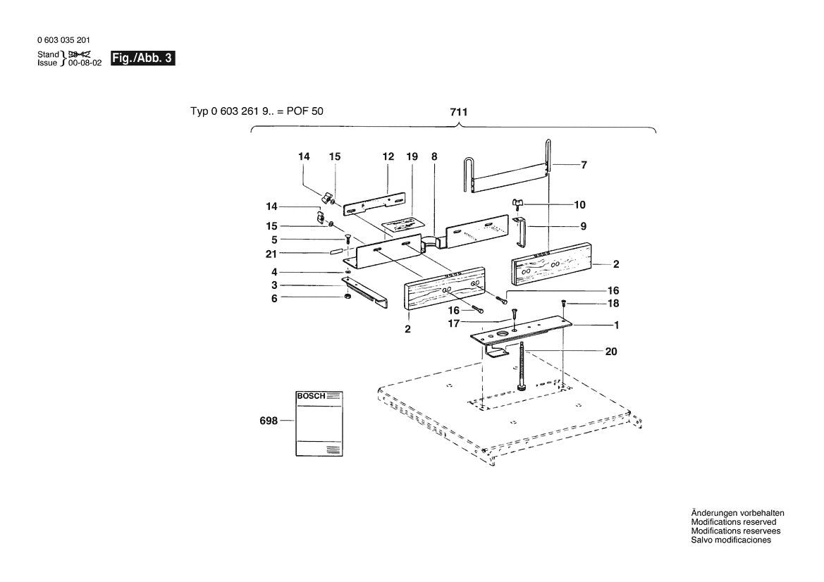 603035201 Bosch Table Saw Parts Diagram