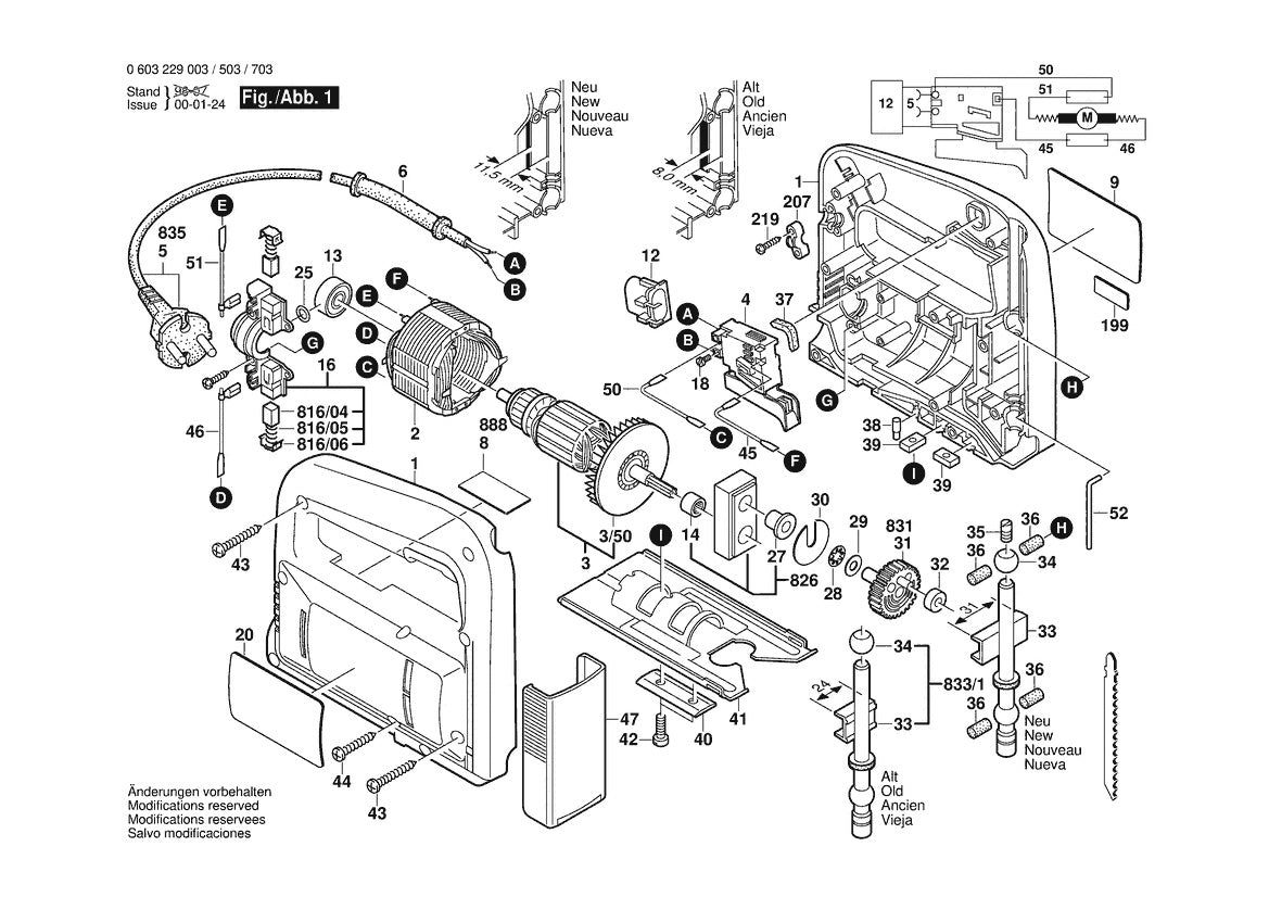 603229039 Bosch Jig Saw Parts Diagram