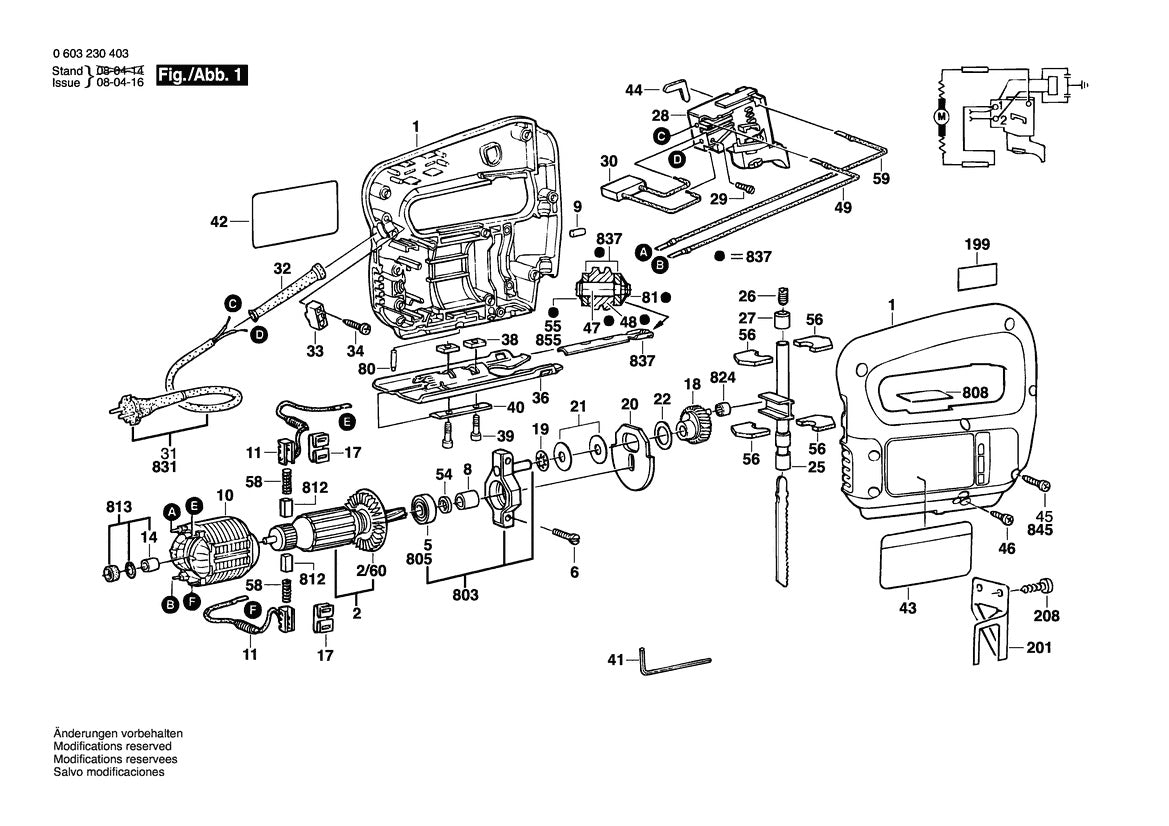 603230439 Bosch Jig Saw Parts Diagram