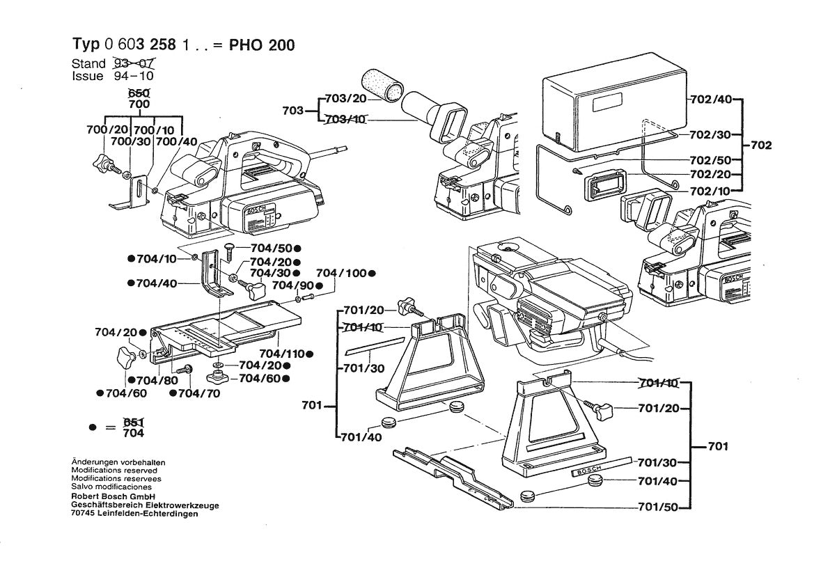 603258139 Bosch Planer Parts Diagram