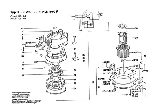 PAS900F (603269934) Bosch Vacuum Blower Parts