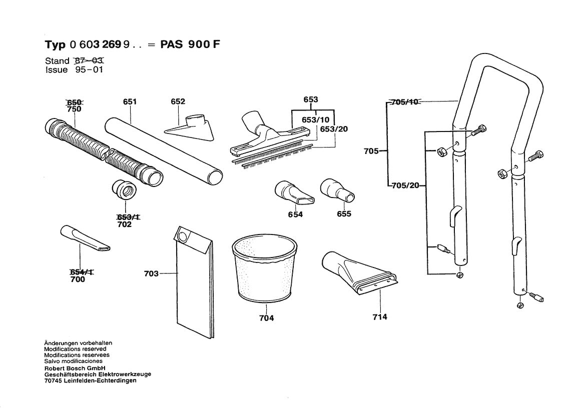 PAS900F (603269934) Bosch Vacuum Blower Parts