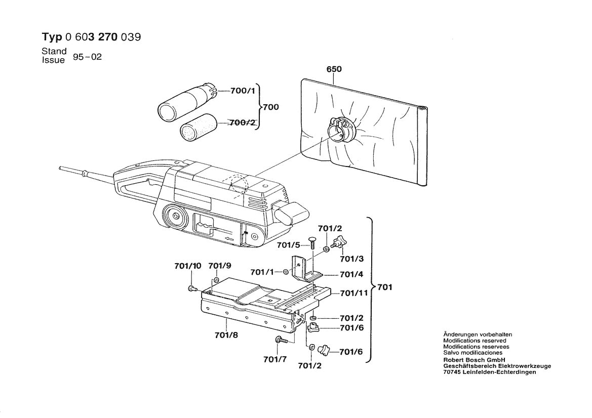 603270039 Bosch Sander Parts Diagram