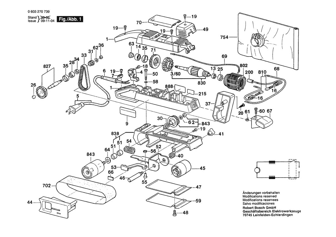 603270739 Bosch Sander Parts Diagram