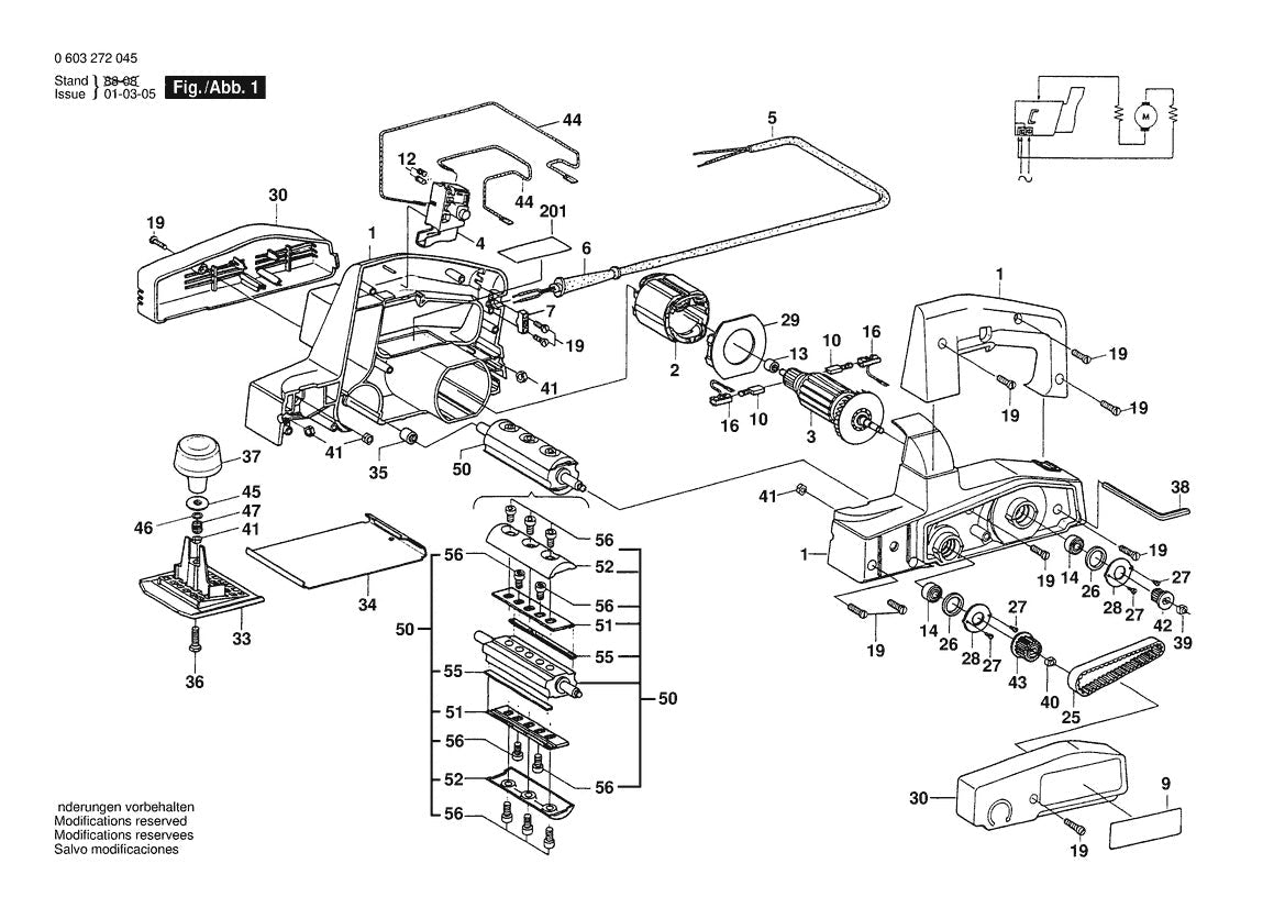 3272 (0603272039) Bosch 3-1 Bosch Planer Parts Diagram