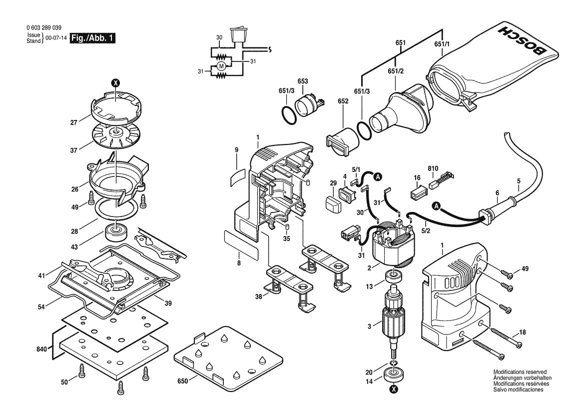 603289035 Bosch Sander Parts Diagram