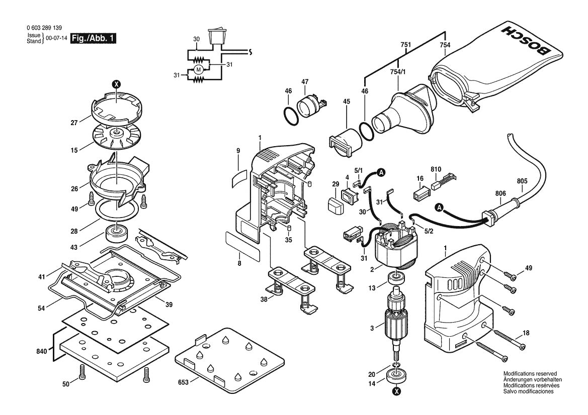 603289139 Bosch Sander Parts Diagram