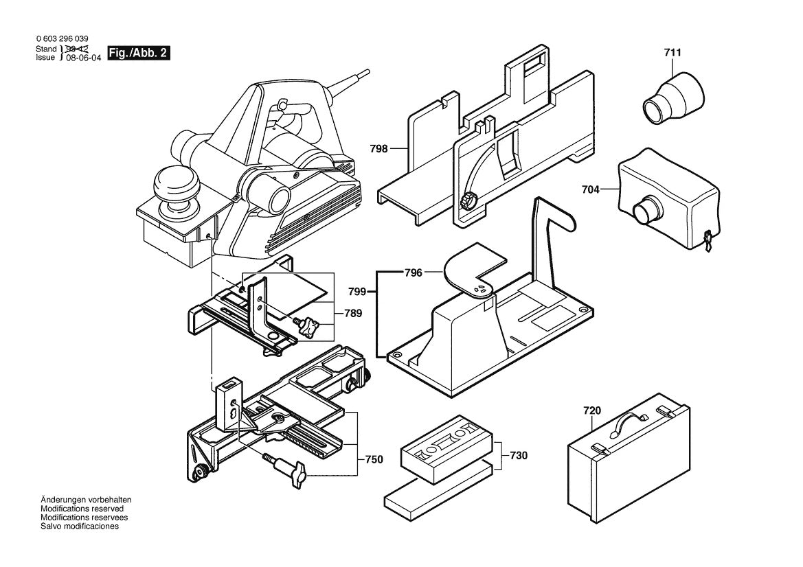 603296039 Bosch Planer Parts Diagram