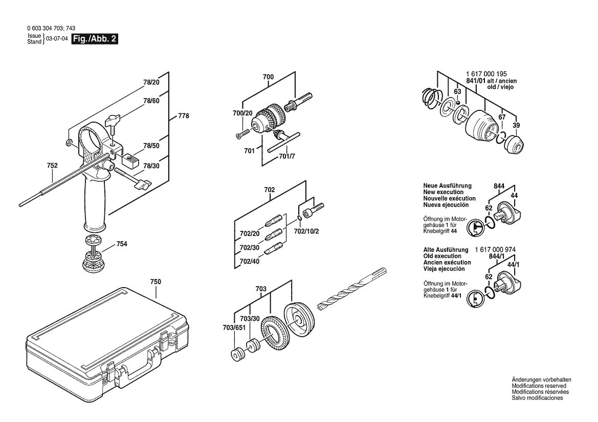 603304734 Bosch Rotary Hammer Parts Diagram