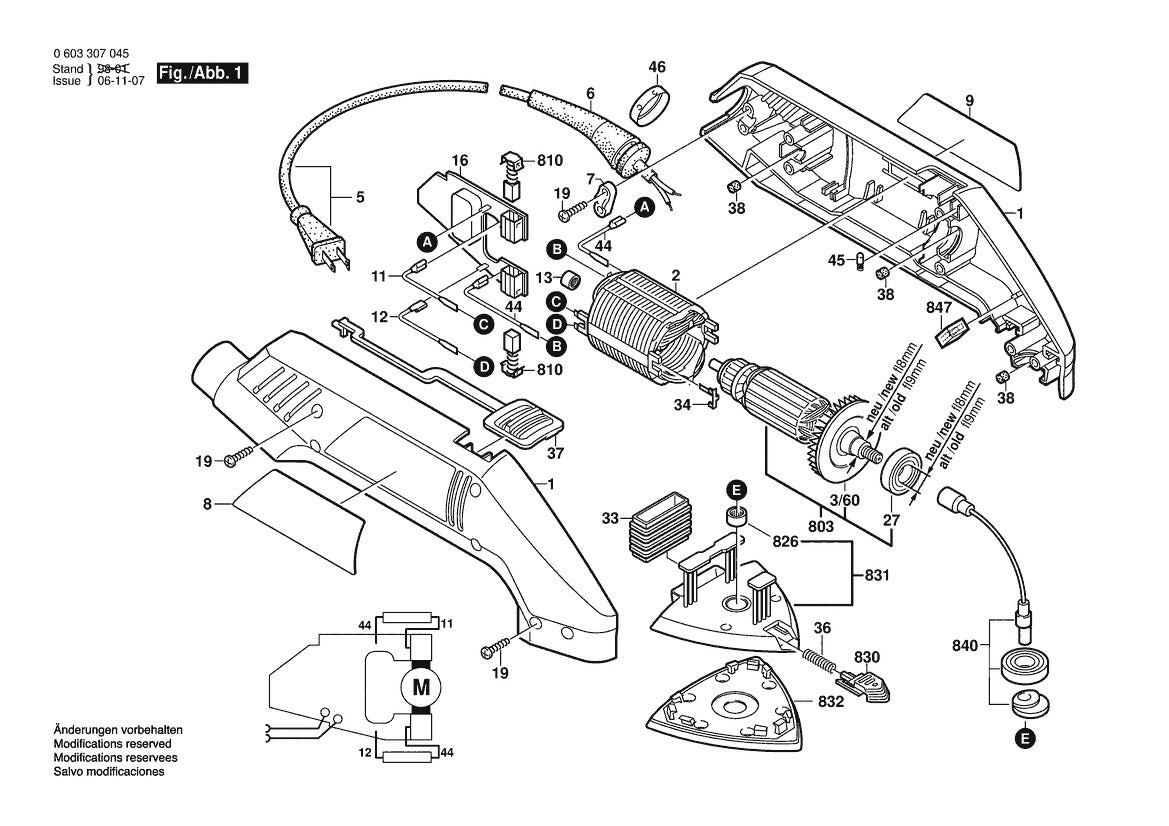 603307039 Bosch Sander Parts Diagram