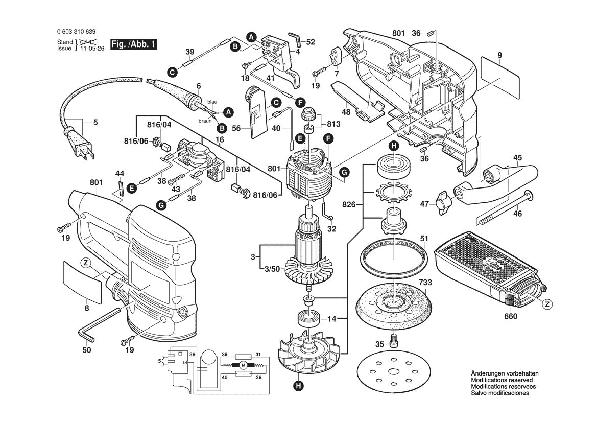 603310639 Bosch Sander Parts Diagram
