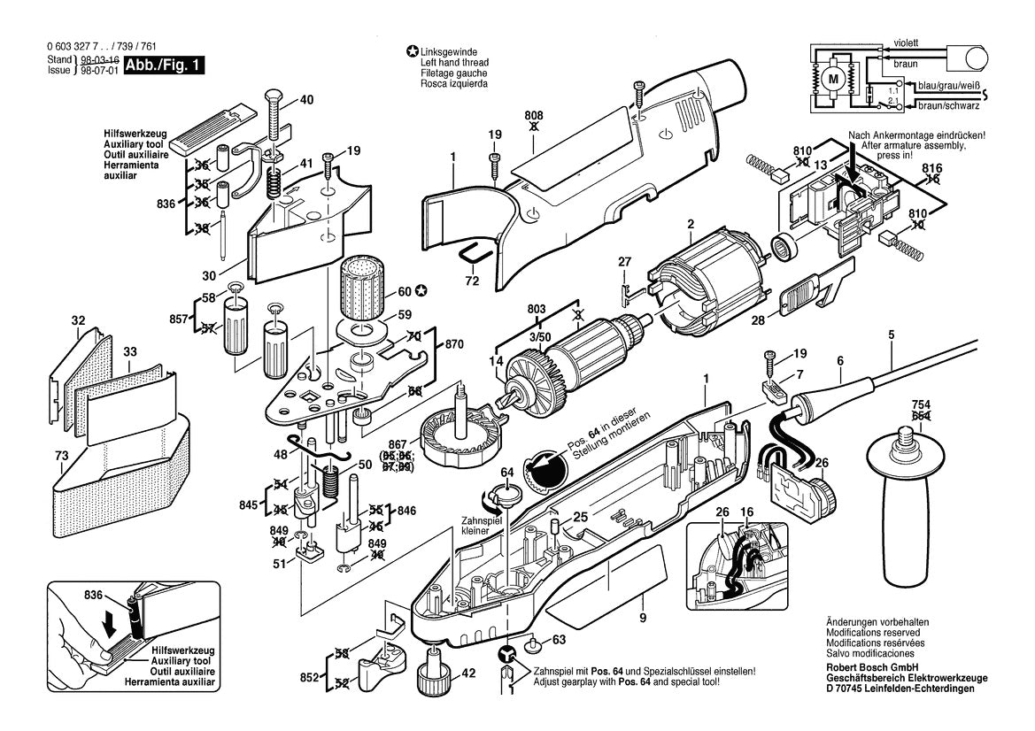 603327739 Bosch Sander Parts Diagram