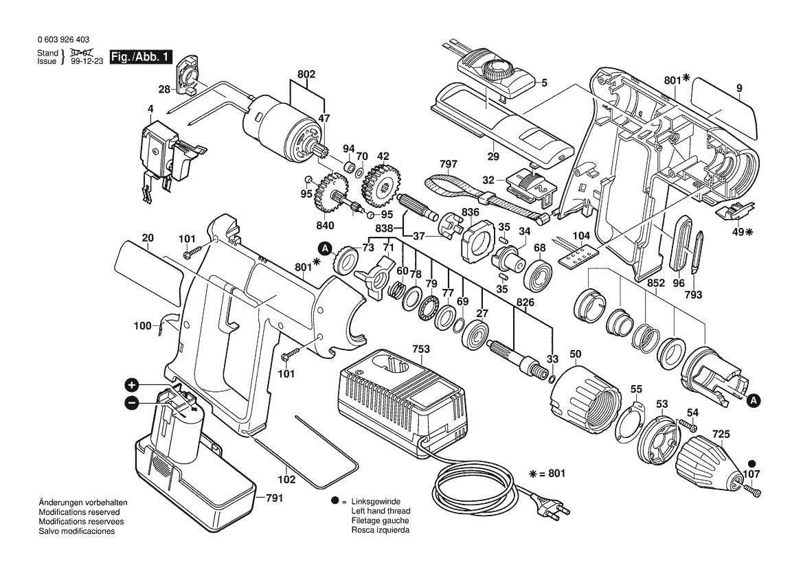 603926434 Bosch Cordless Drill Parts Diagram