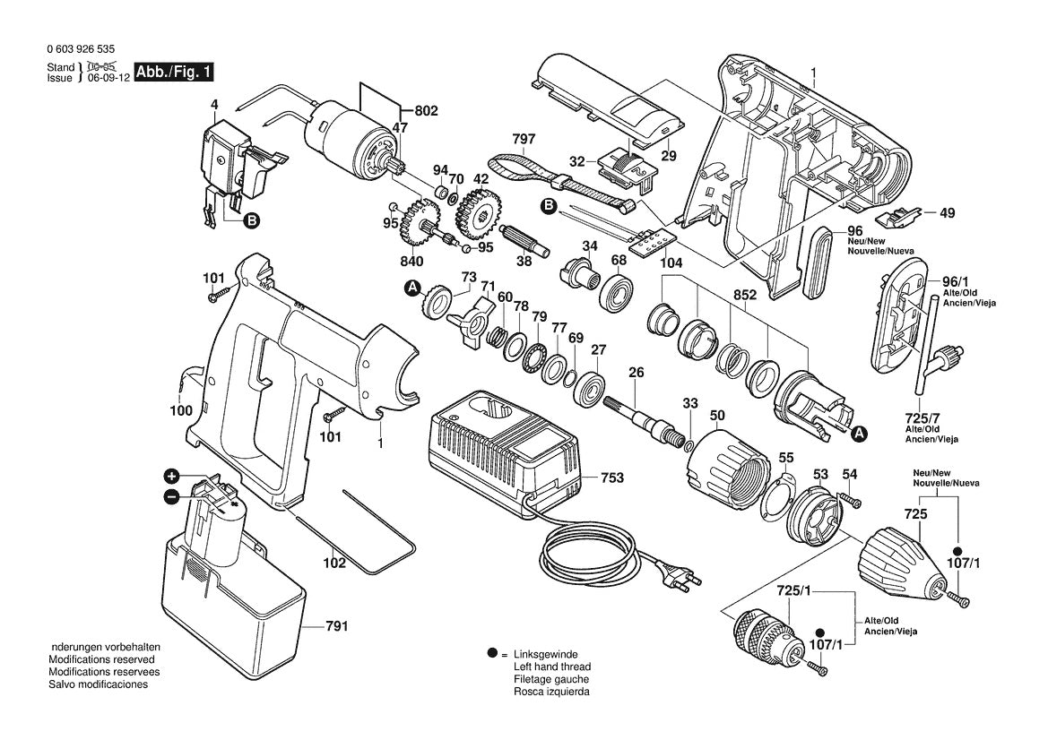 603926535 Bosch Hammer Drill Parts Diagram