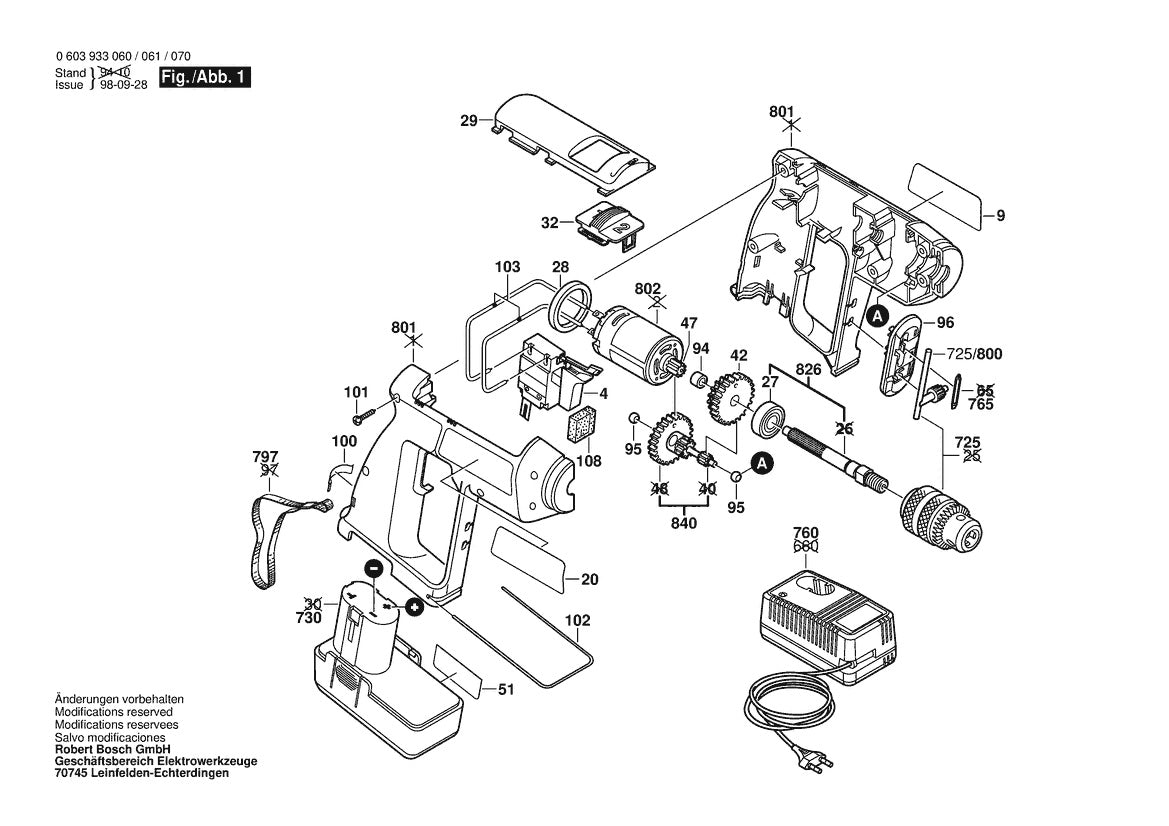 603933061 Bosch Cordless Drill Parts Diagram