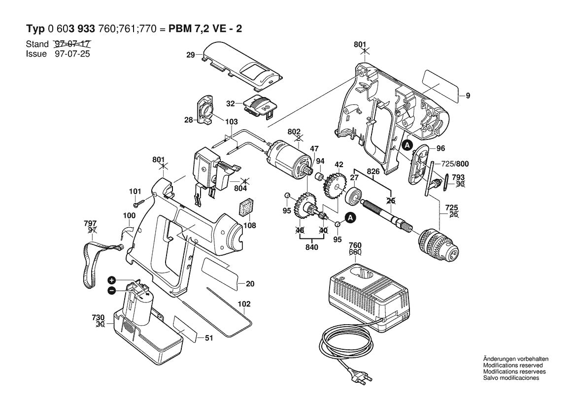 603933761 Bosch Cordless Drill Parts Diagram