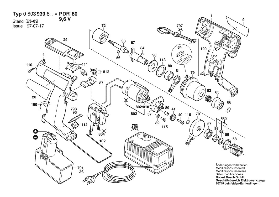 603939834 Bosch Impact Driver Parts Diagram
