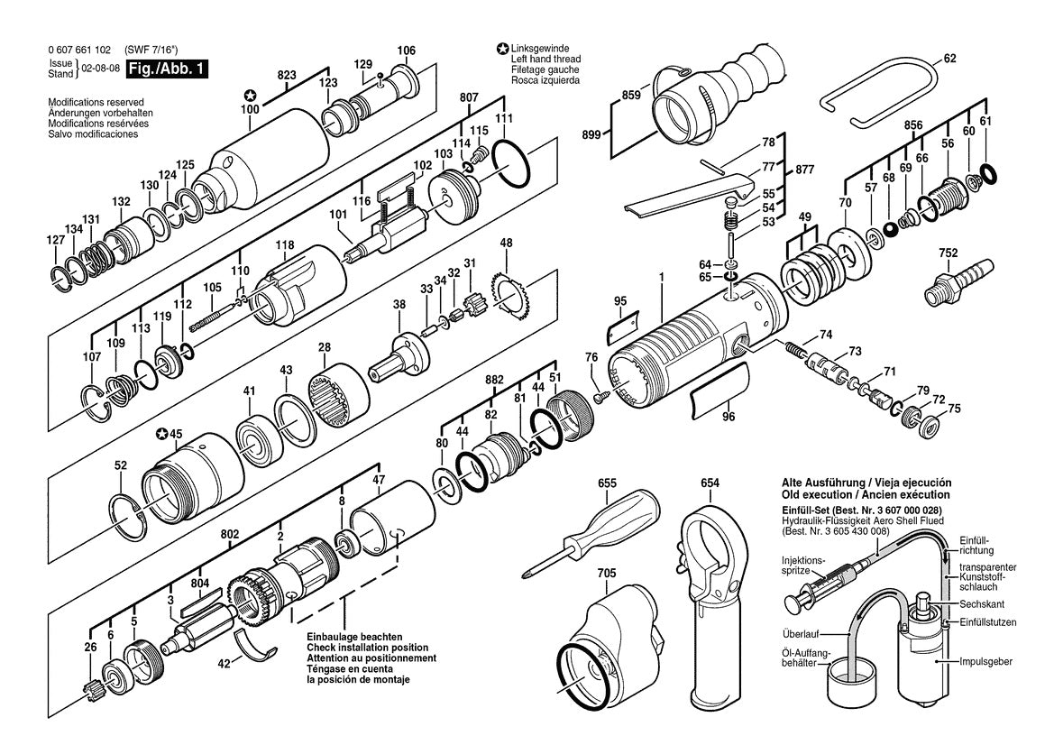607661102 Bosch Impact Wrench Parts Diagram