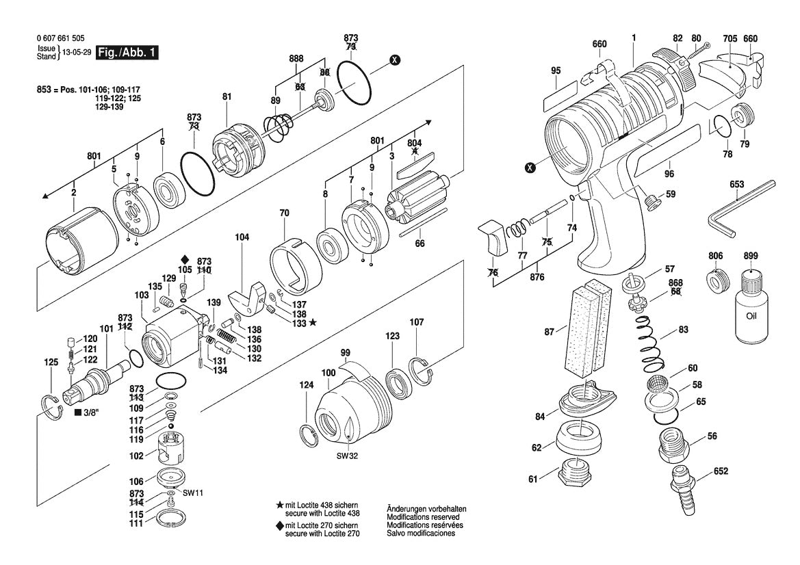 607661505 Bosch Impact Wrench Parts Diagram