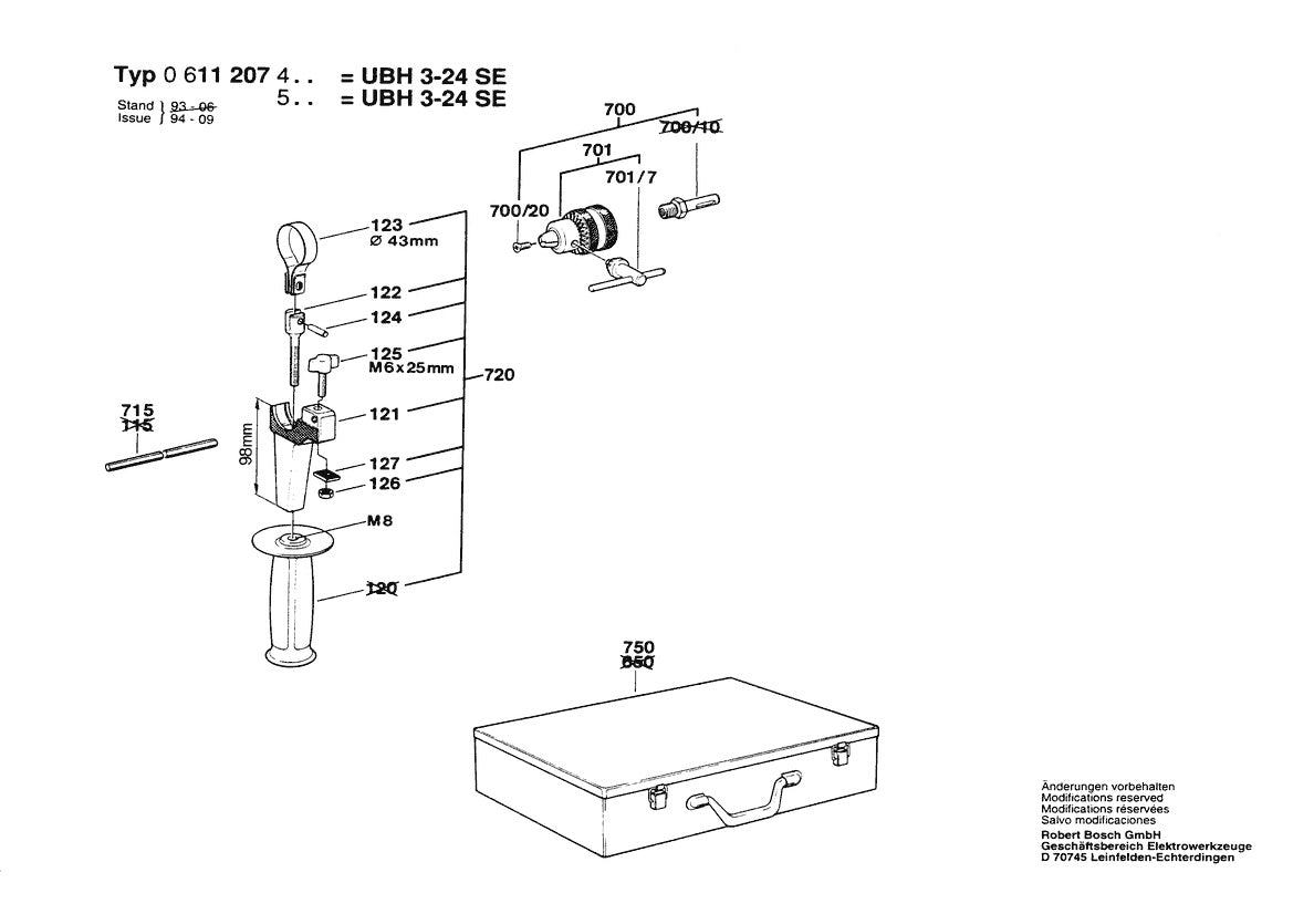 11207VS (0611207534) Bosch 7 Bosch Rotary Hammer Parts Diagram