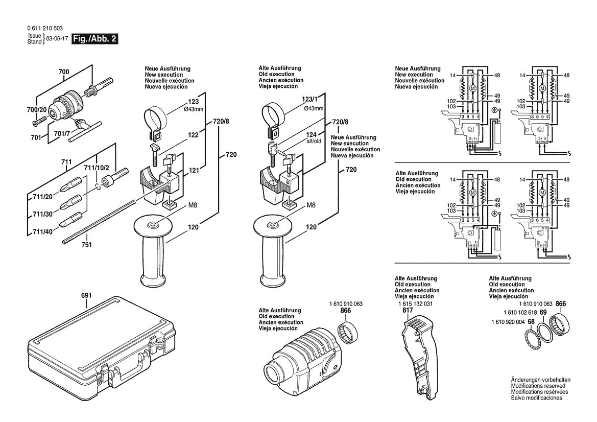 11210VSR (0611210534) Bosch 3 Bosch Rotary Hammer Parts Diagram