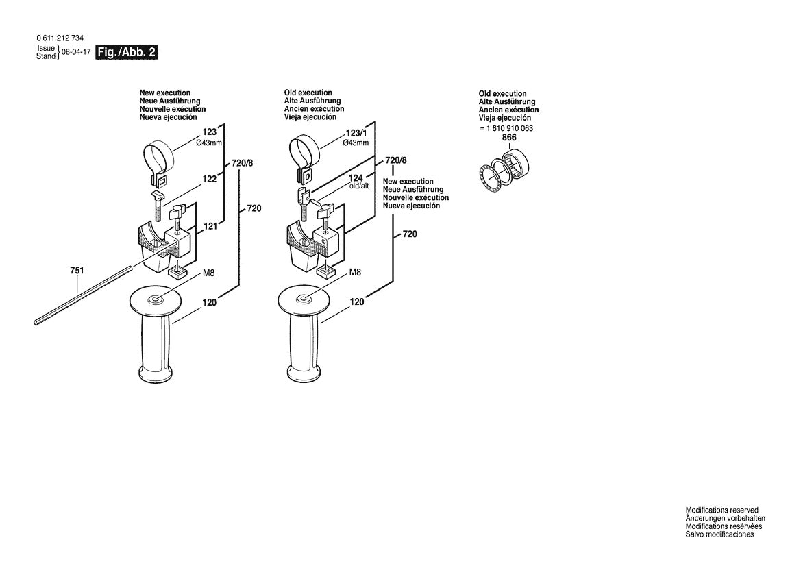 11212VSR (0611212734) Bosch 3 Bosch Rotary Hammer Parts Diagram